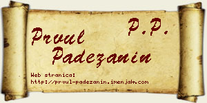 Prvul Padežanin vizit kartica